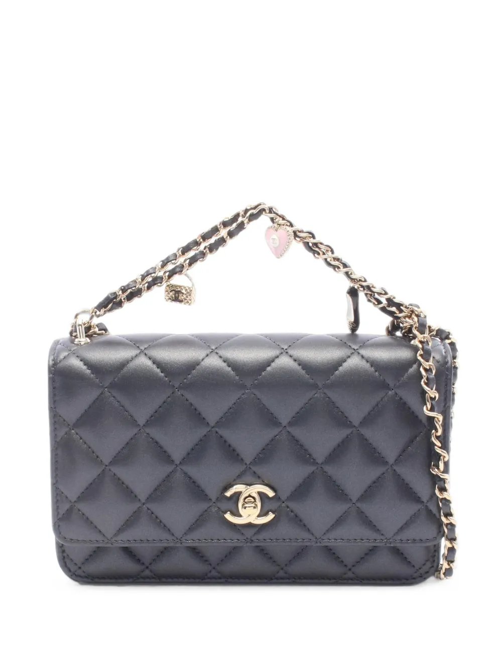 Matelassé leather chain shoulder bag