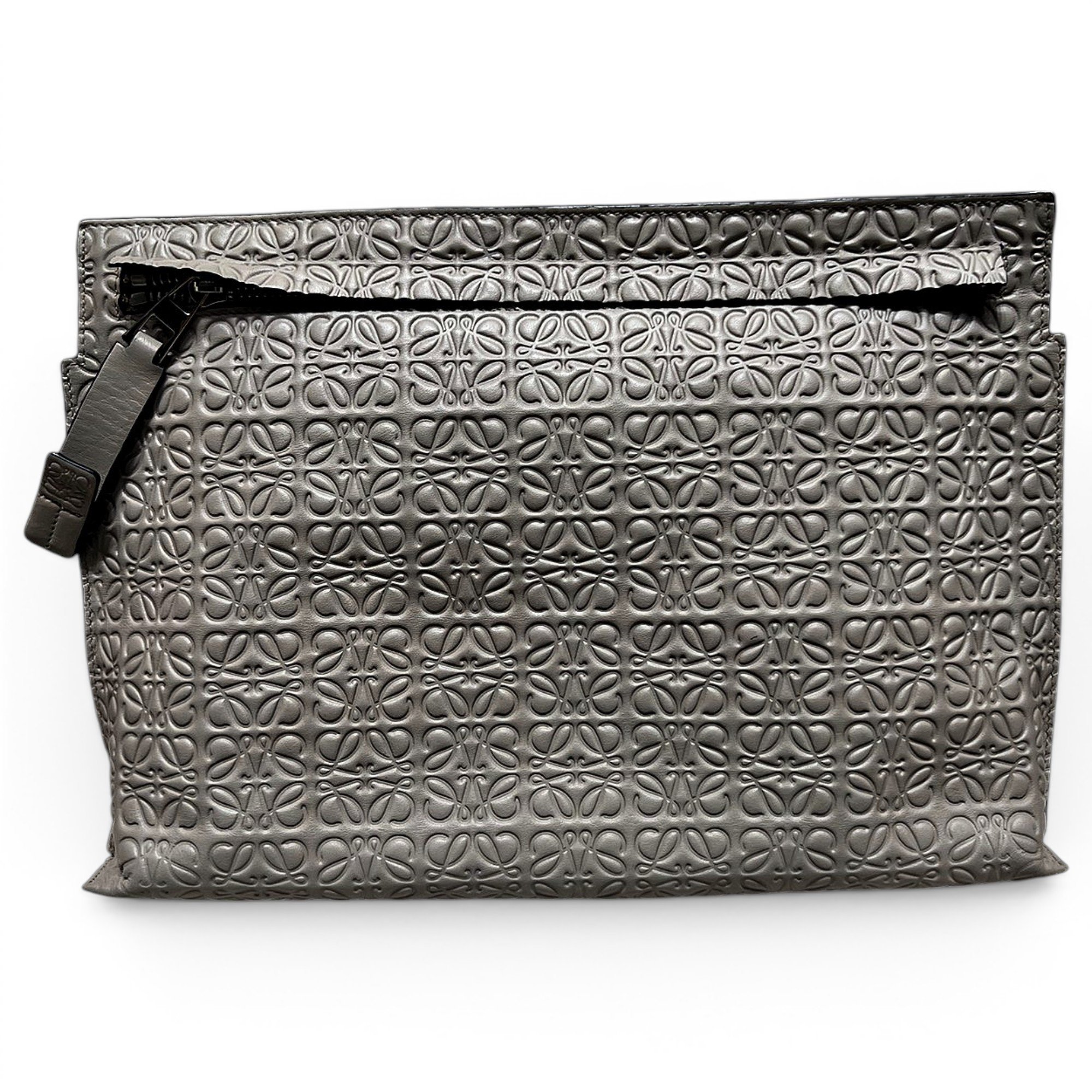 T Pouch leather clutch bag