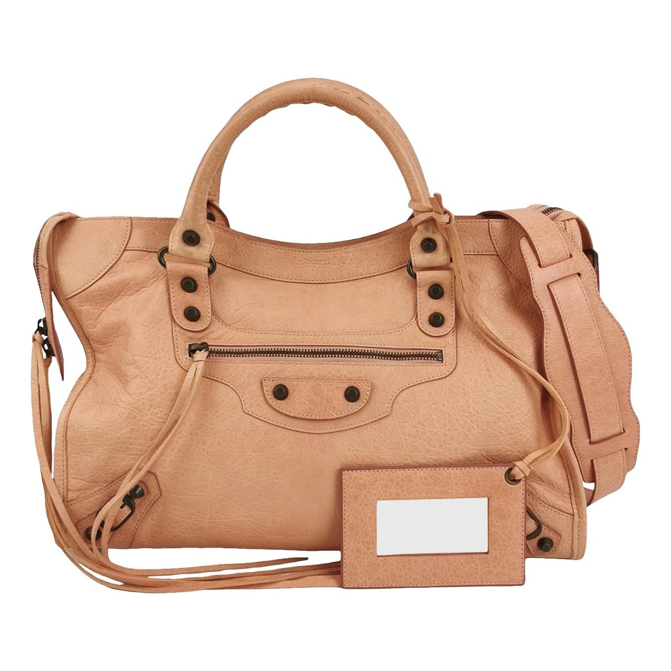City leather handbag