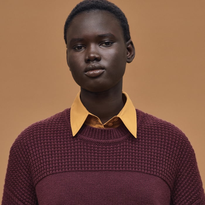 Rouge Bordeaux Cashmere Long-sleeve Sweater