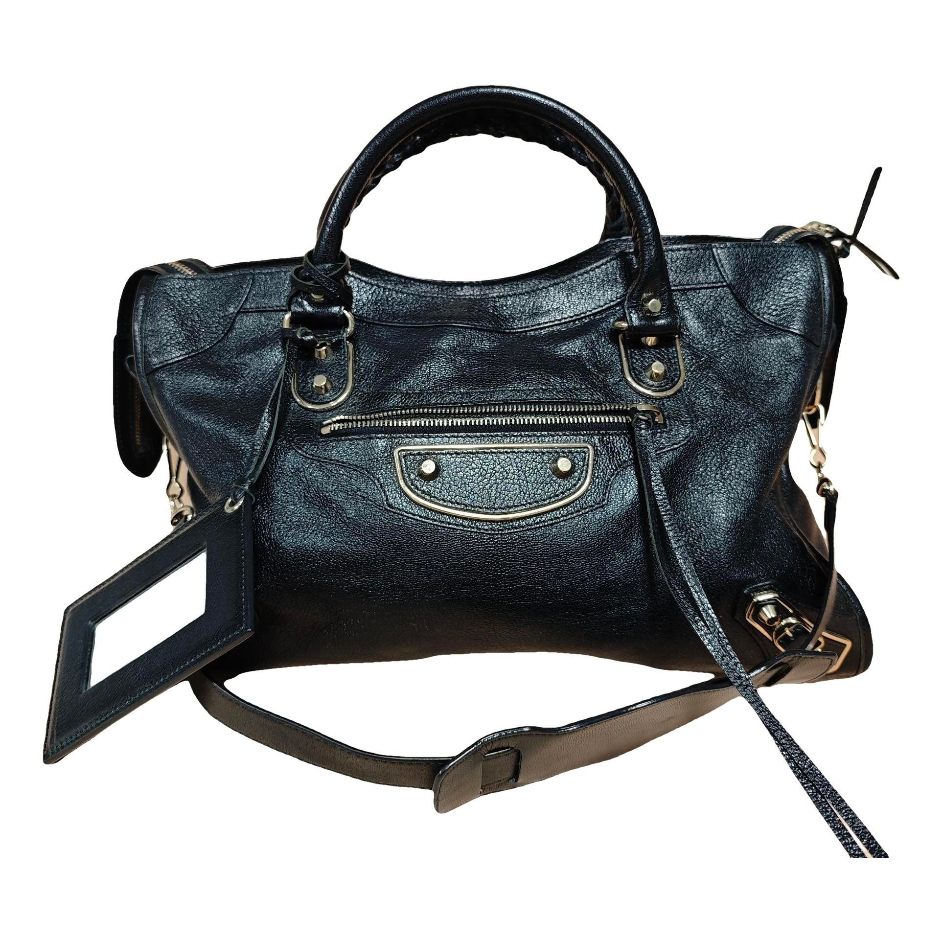 City leather handbag