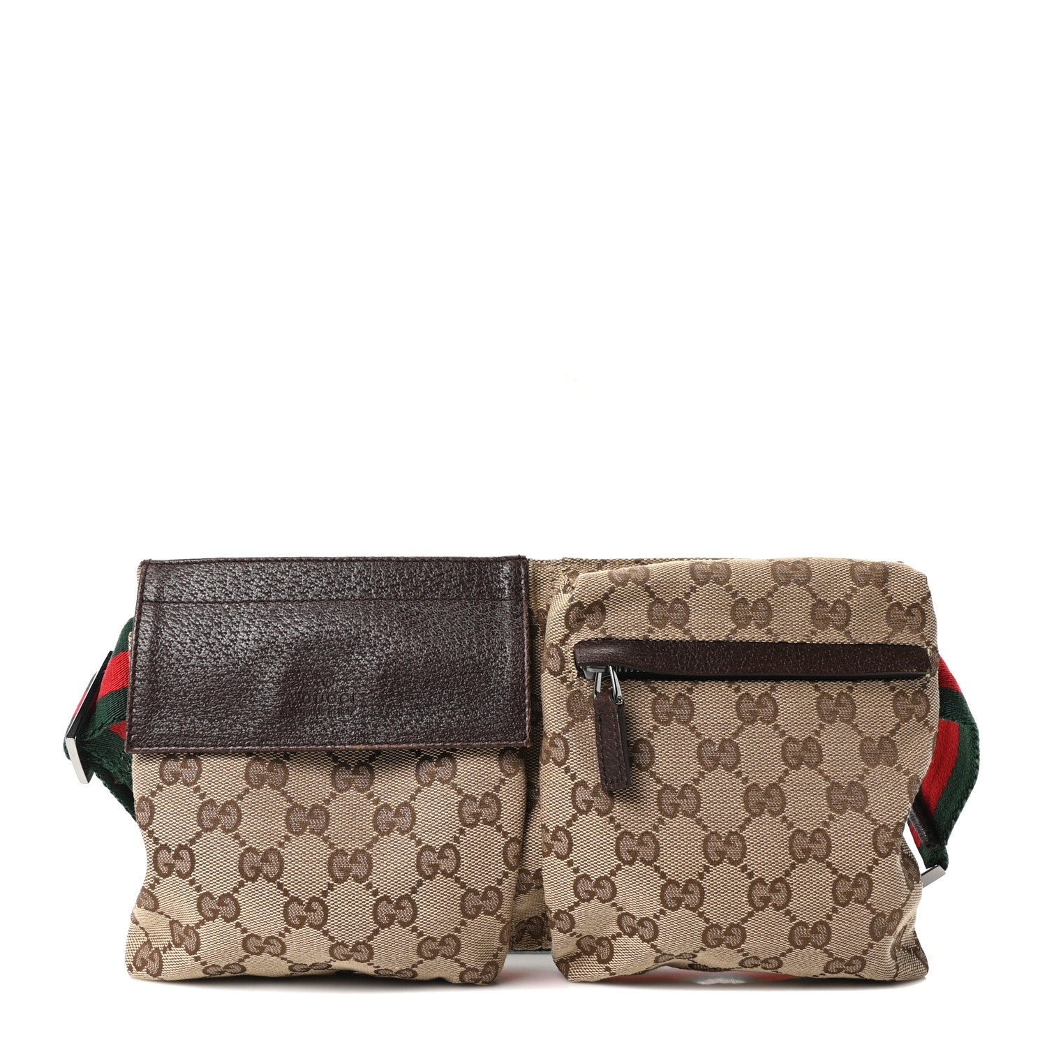Gucci Monogram Web Belt Bag Dark Brown