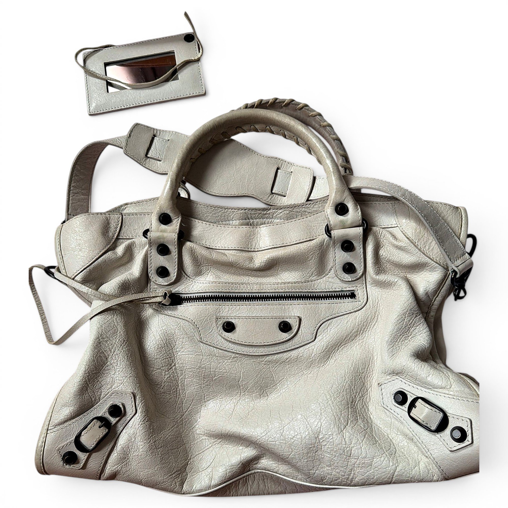 City leather handbag