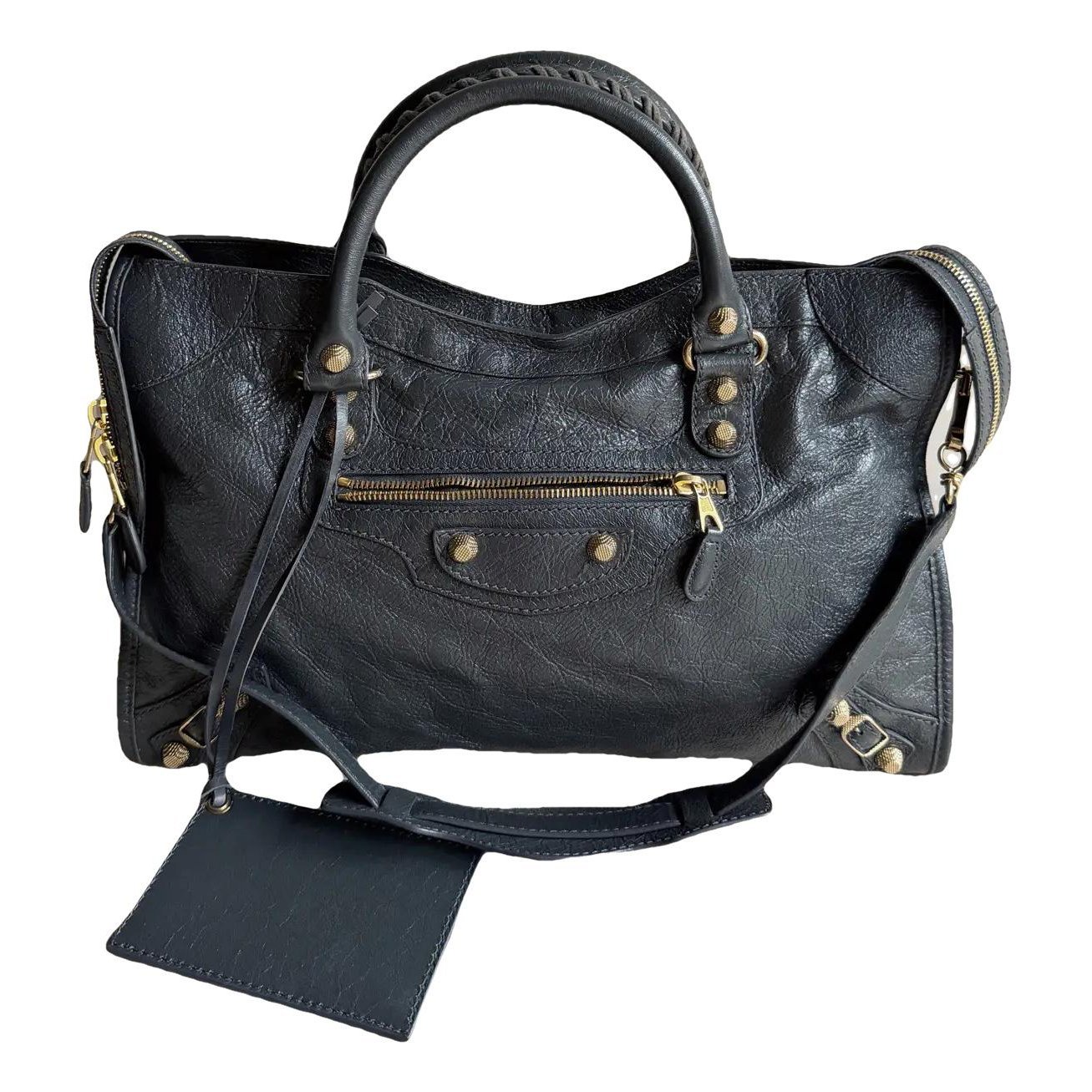 City leather handbag