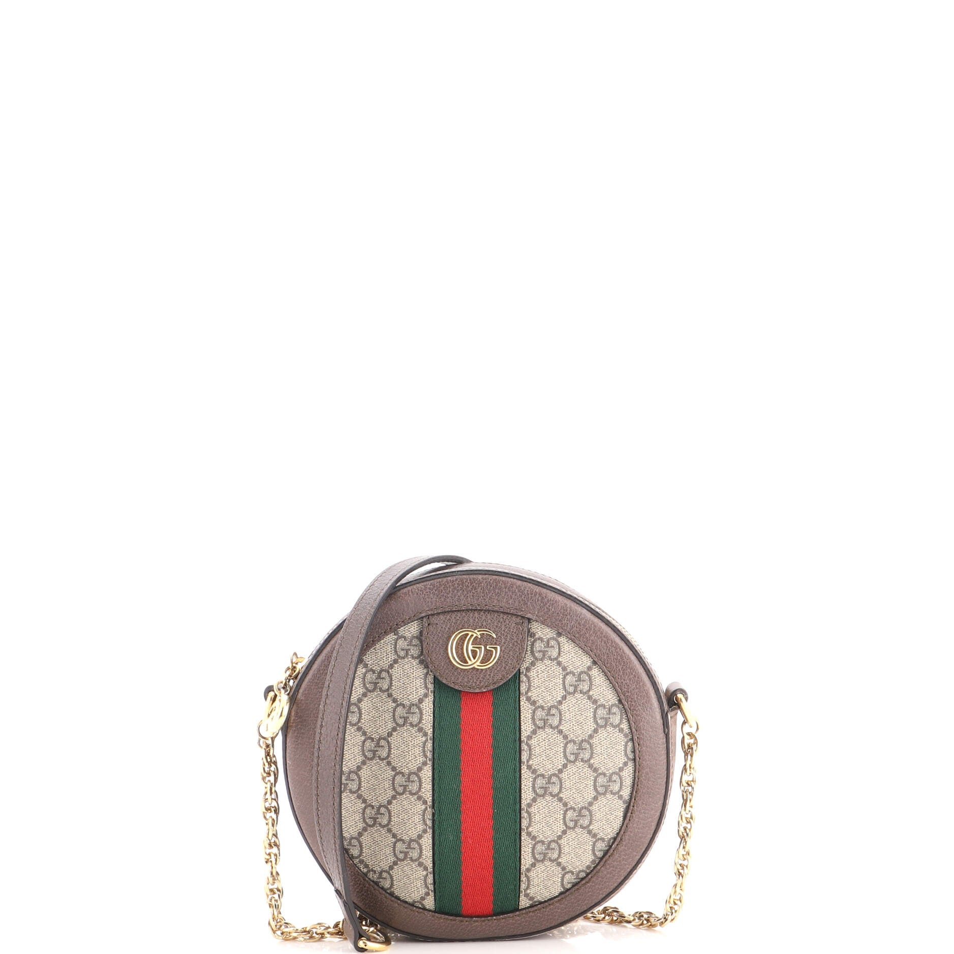 Ophidia Round Shoulder Bag GG Coated Canvas Mini