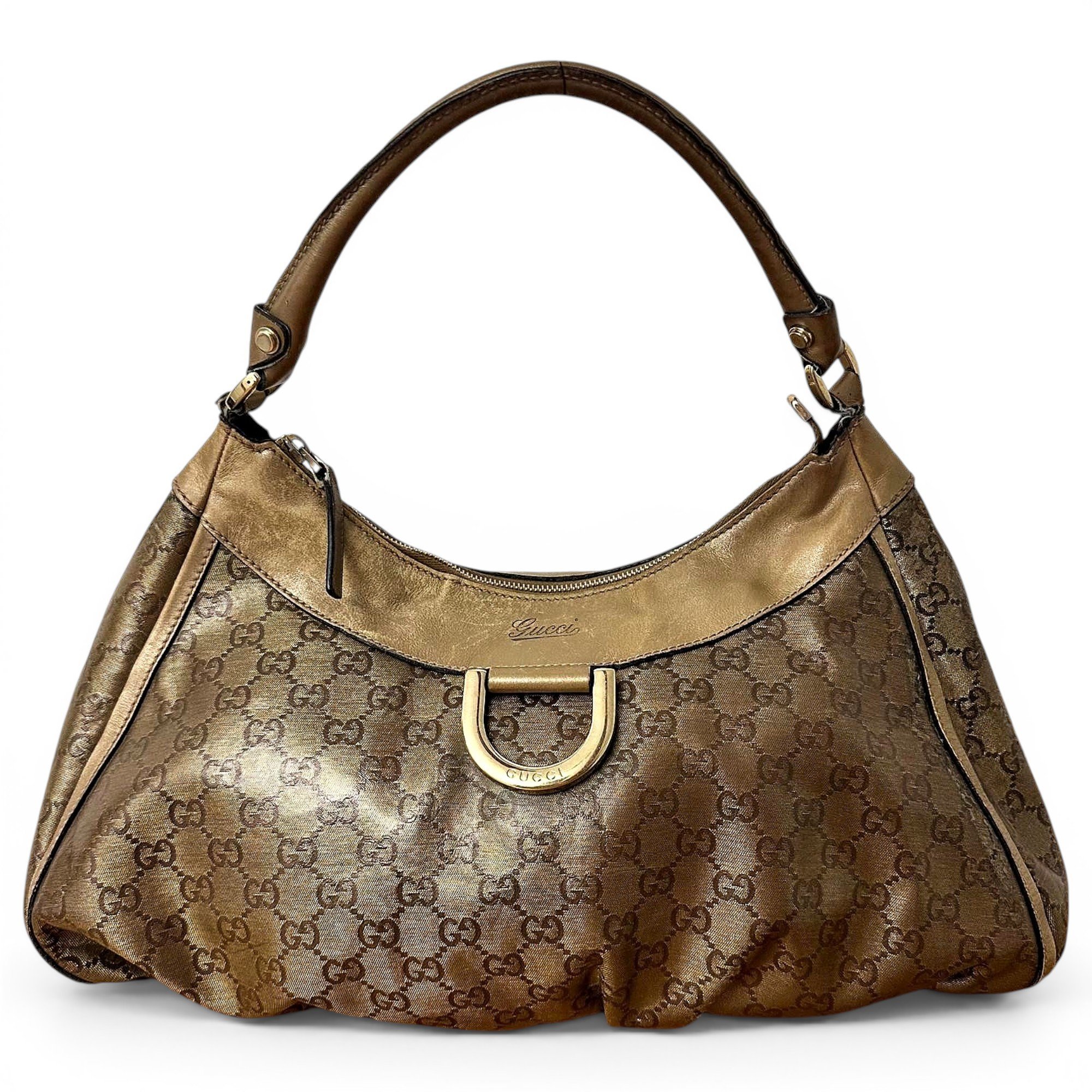 D-Ring patent leather handbag