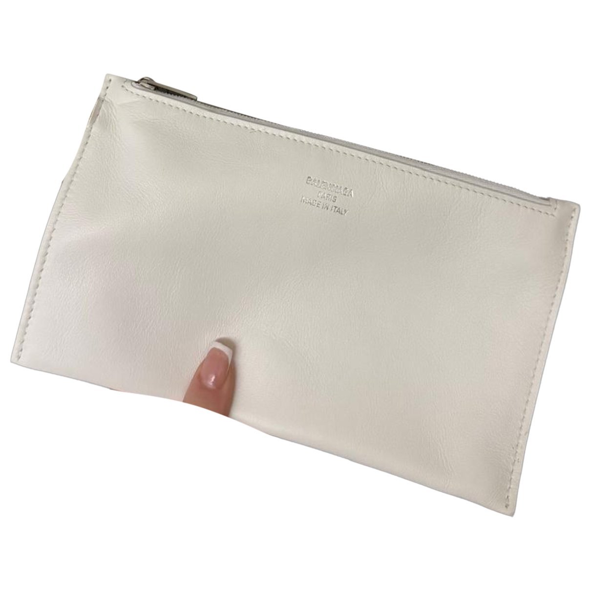 Navy cabas leather handbag