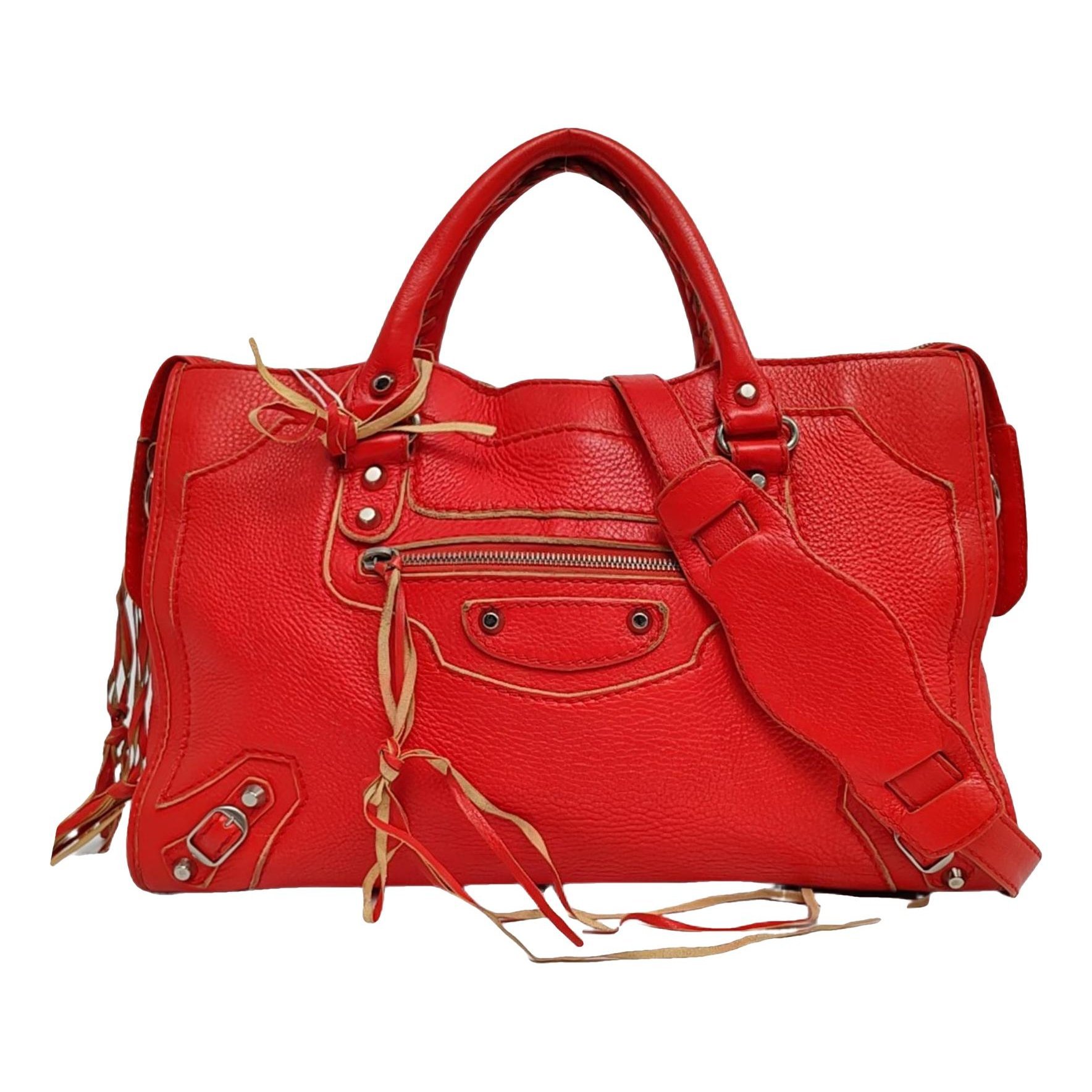 City leather handbag