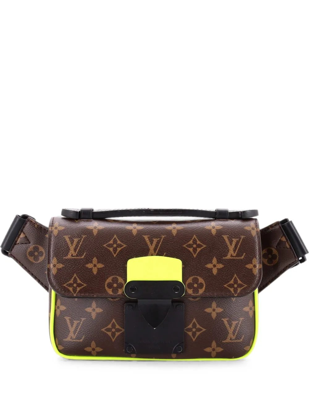 S Lock Sling Bag Macassar Monogram Canvas belt bag