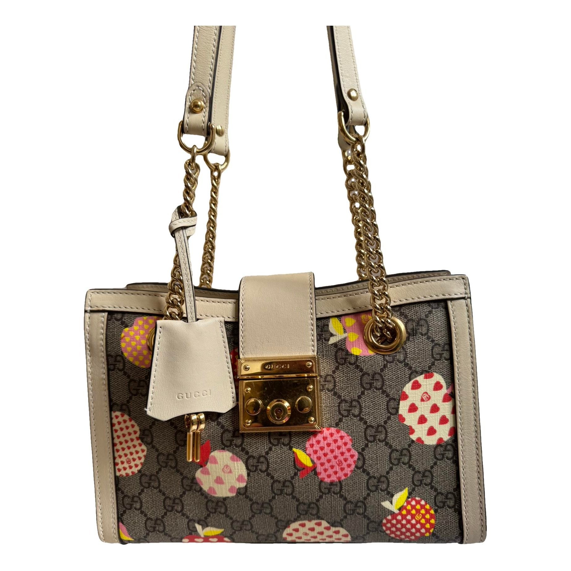 Padlock leather handbag