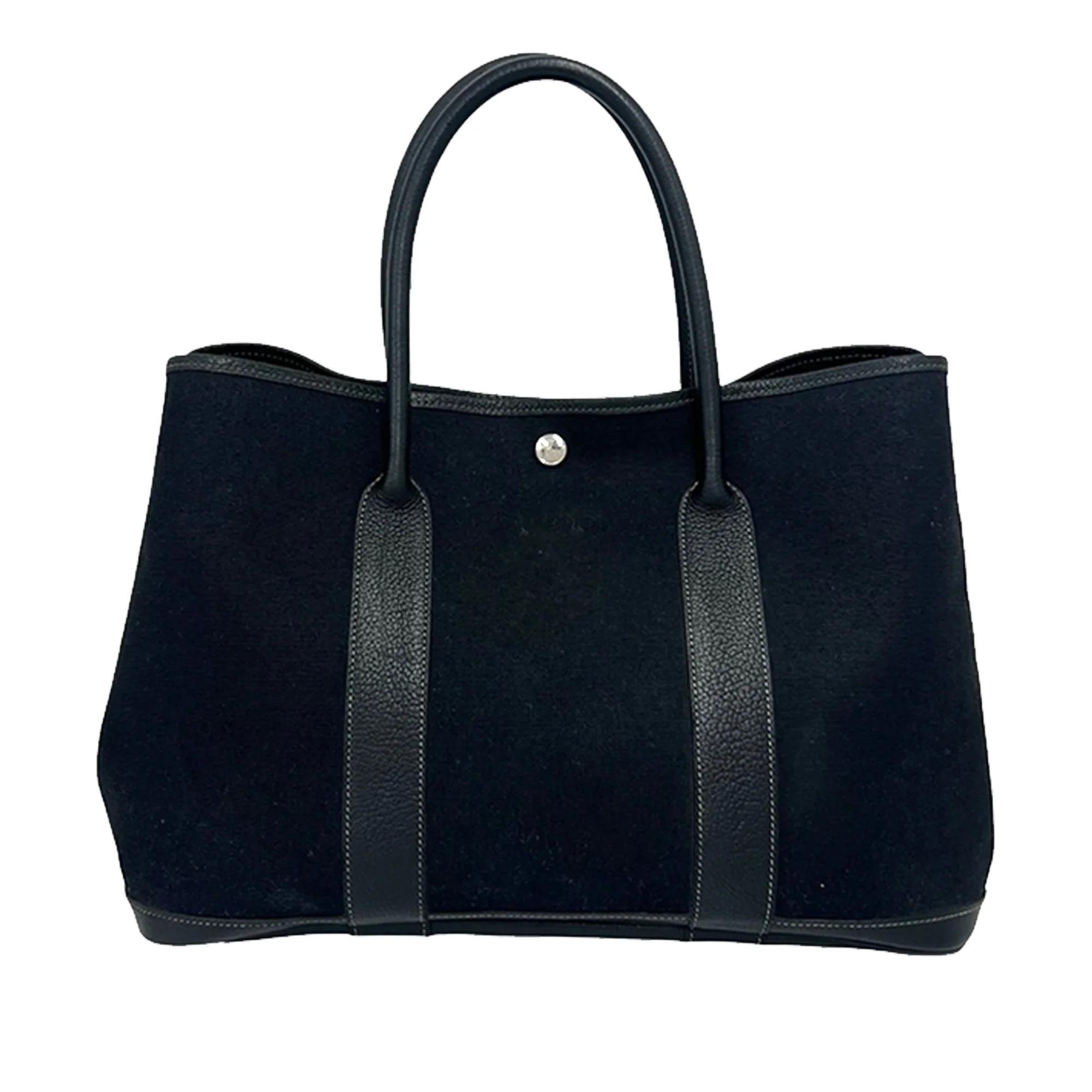 Hermes Garden Party 36 Handbag Noir Negonda Leather 2005