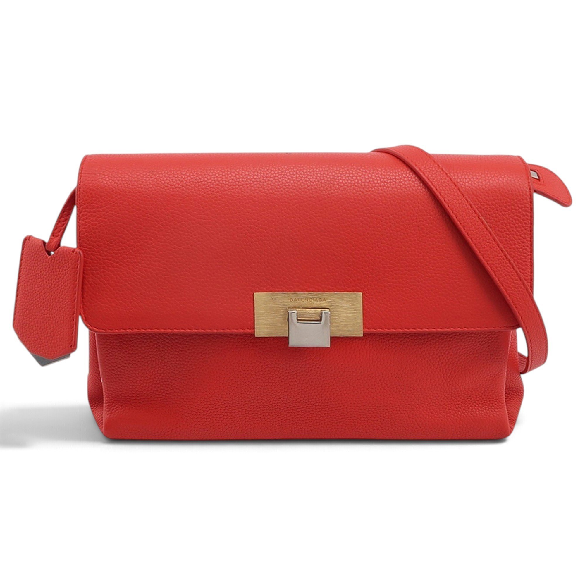 Padlock leather handbag