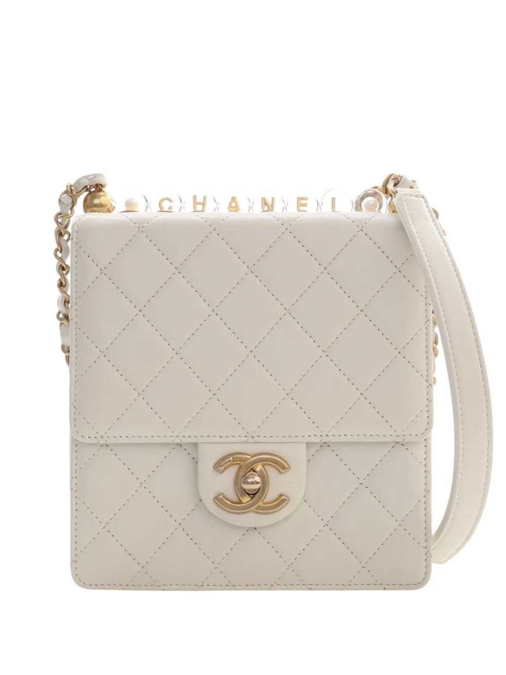 2020 Small Quilted Lambskin Chic Pearls Flap crossbody bag