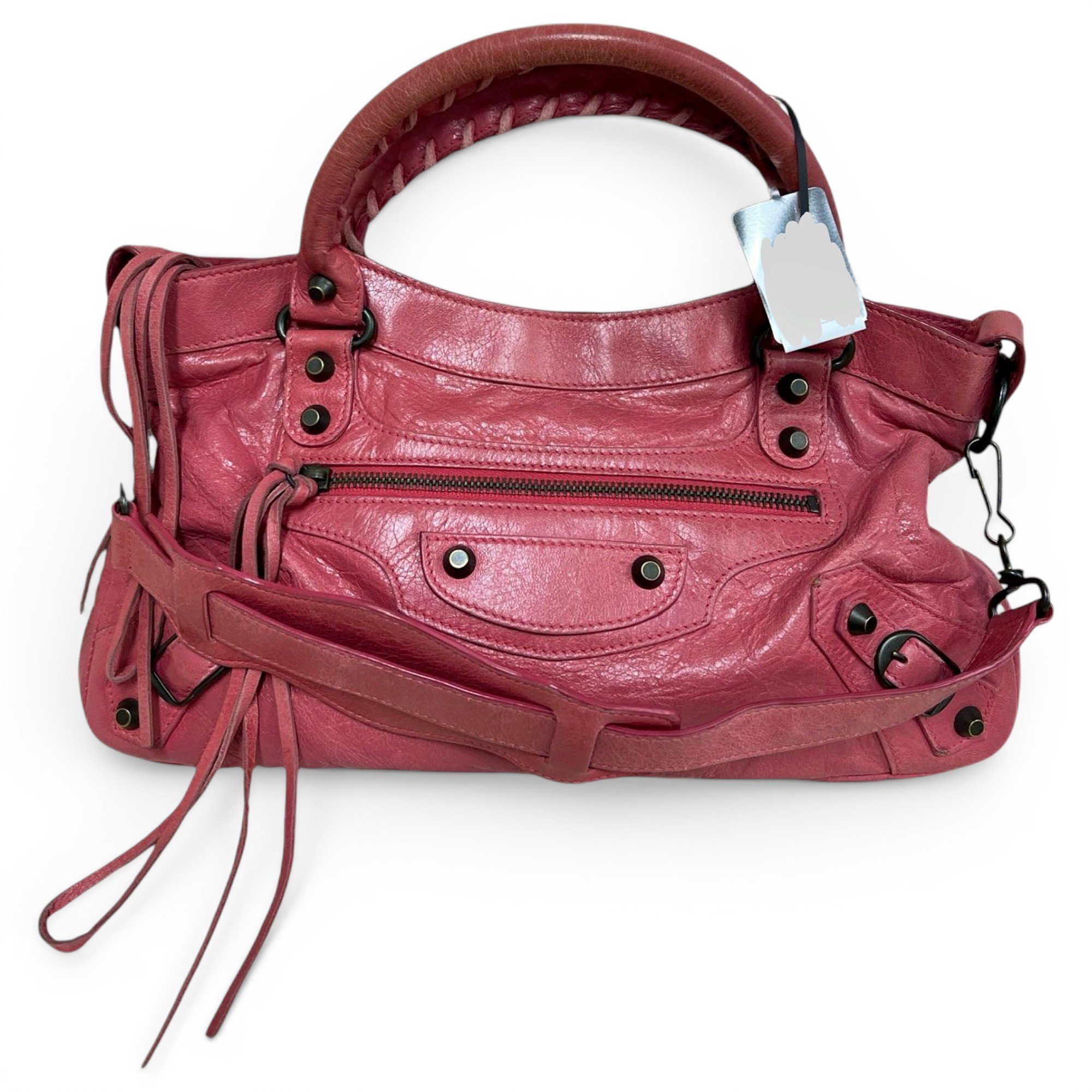 City leather handbag