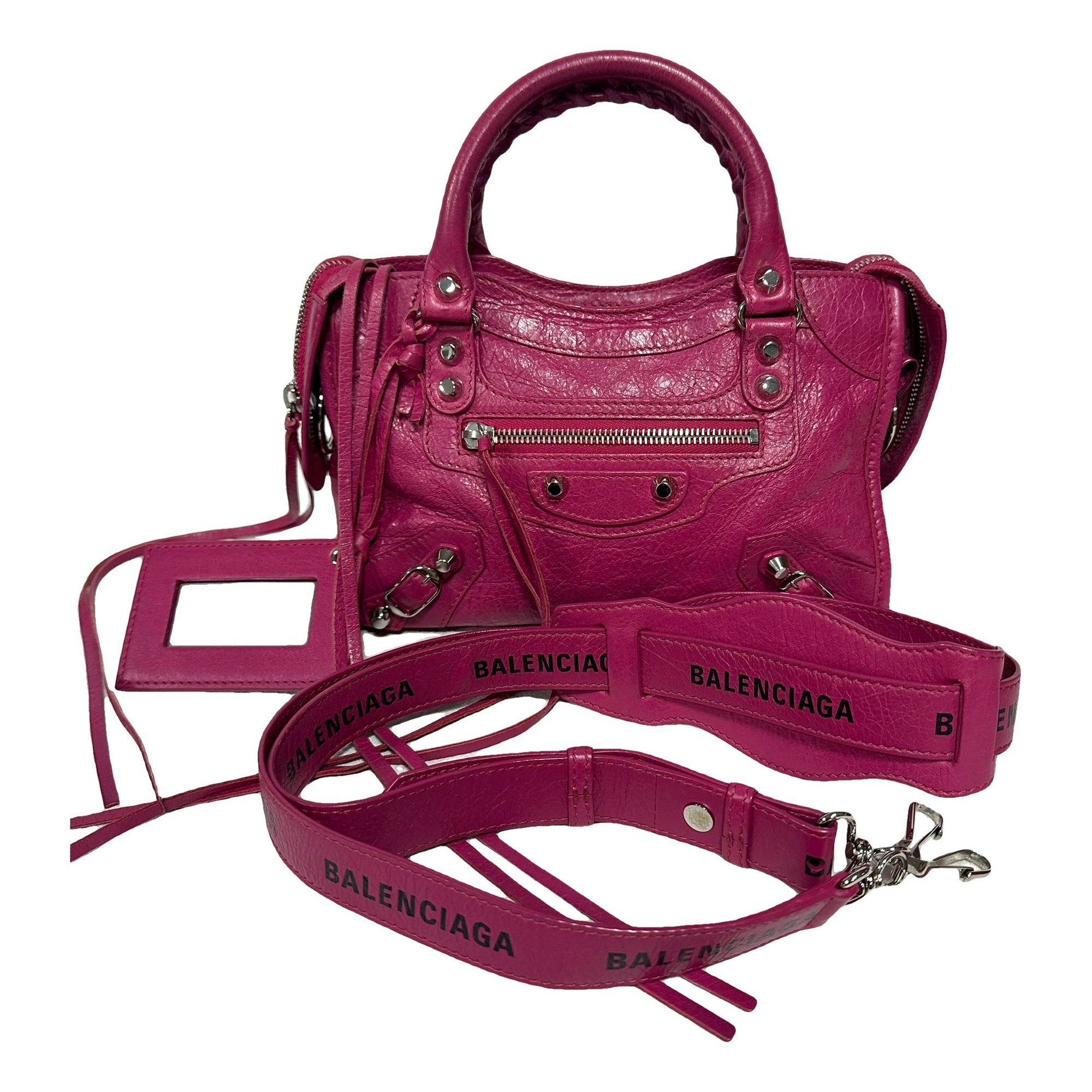 City leather handbag