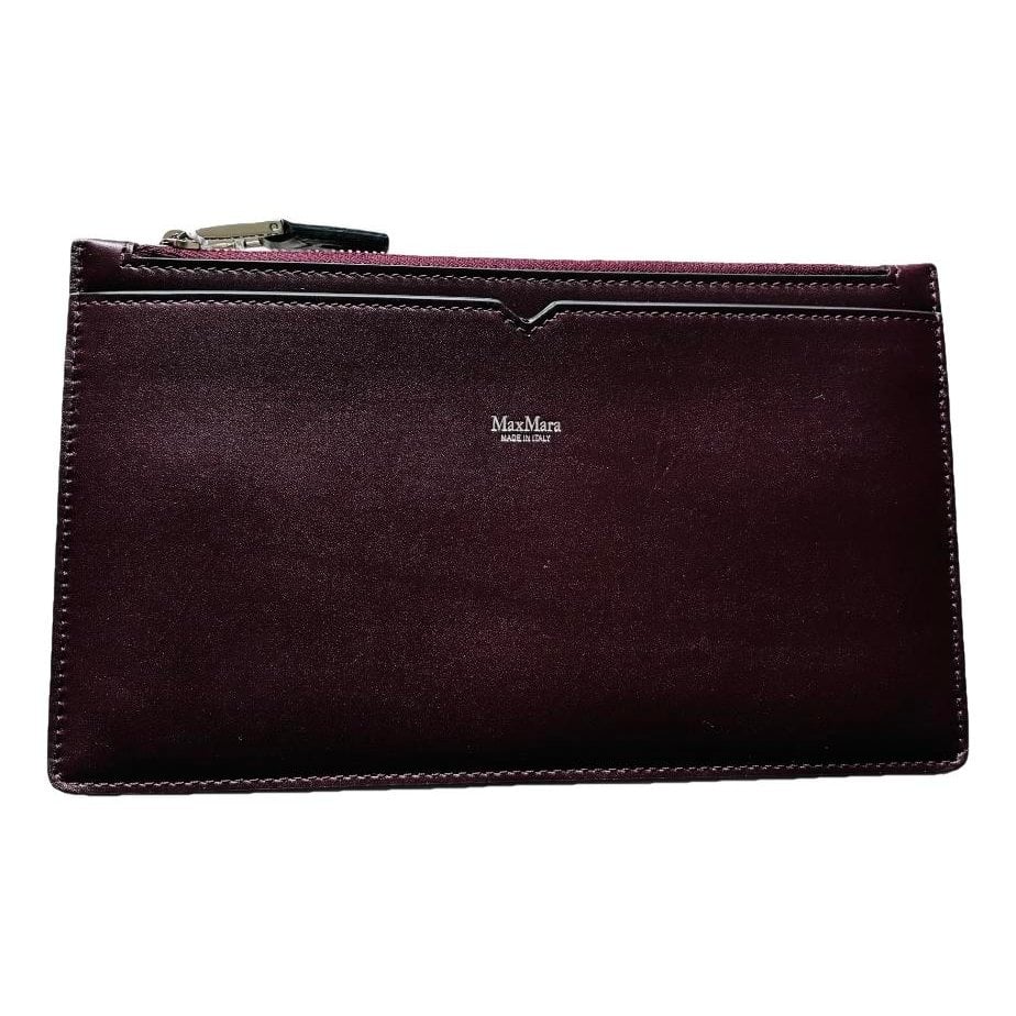 Max Mara Atelier leather clutch bag
