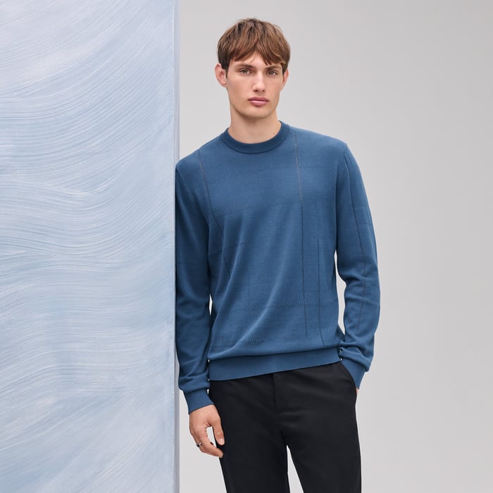 Bleu Turquin "Jeu De Points Sellier" Crewneck Sweater