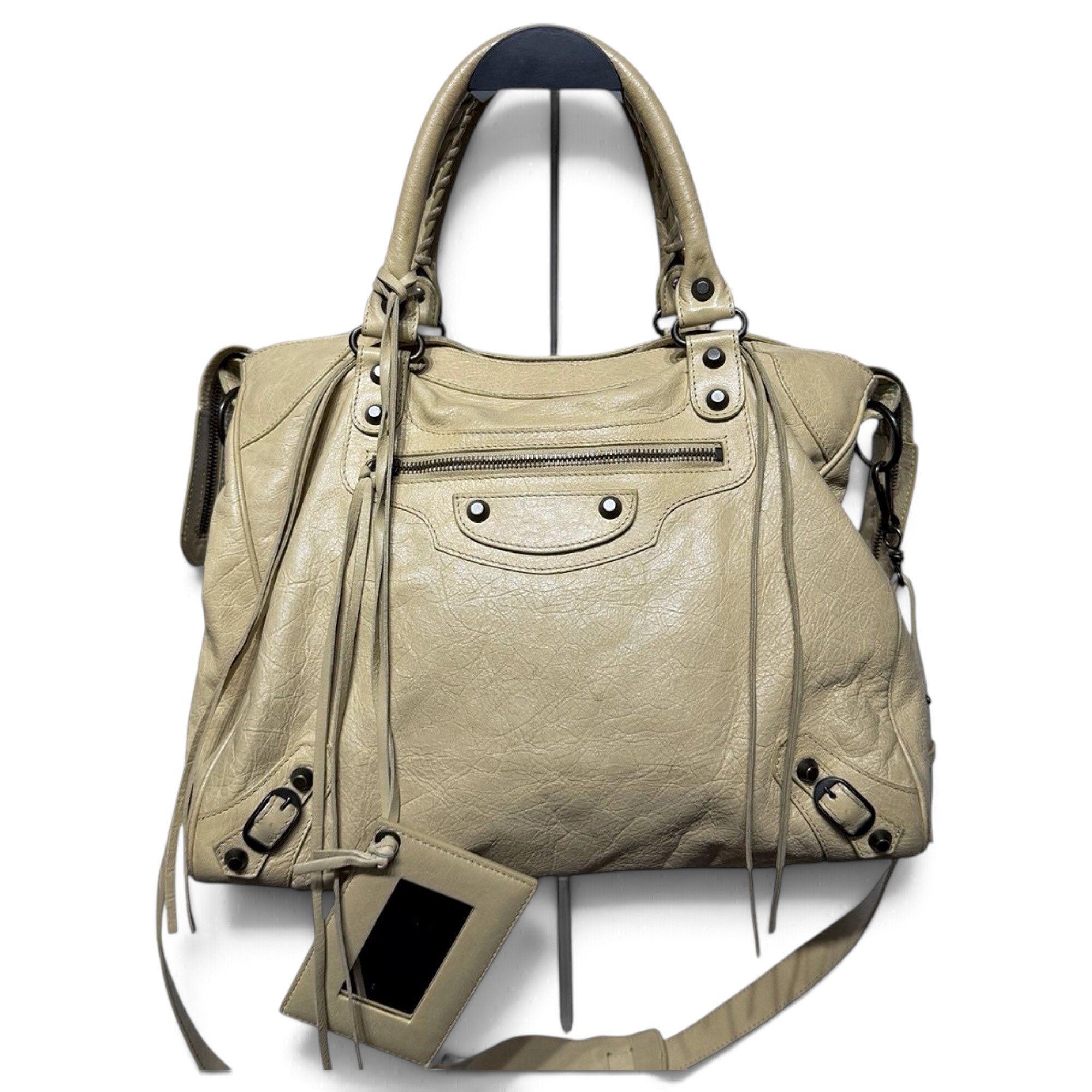 City leather handbag
