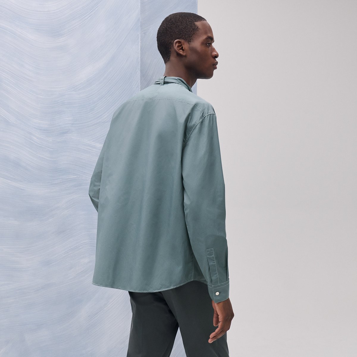 Eucalyptus Boxy Fit Shirt With Marius Collar