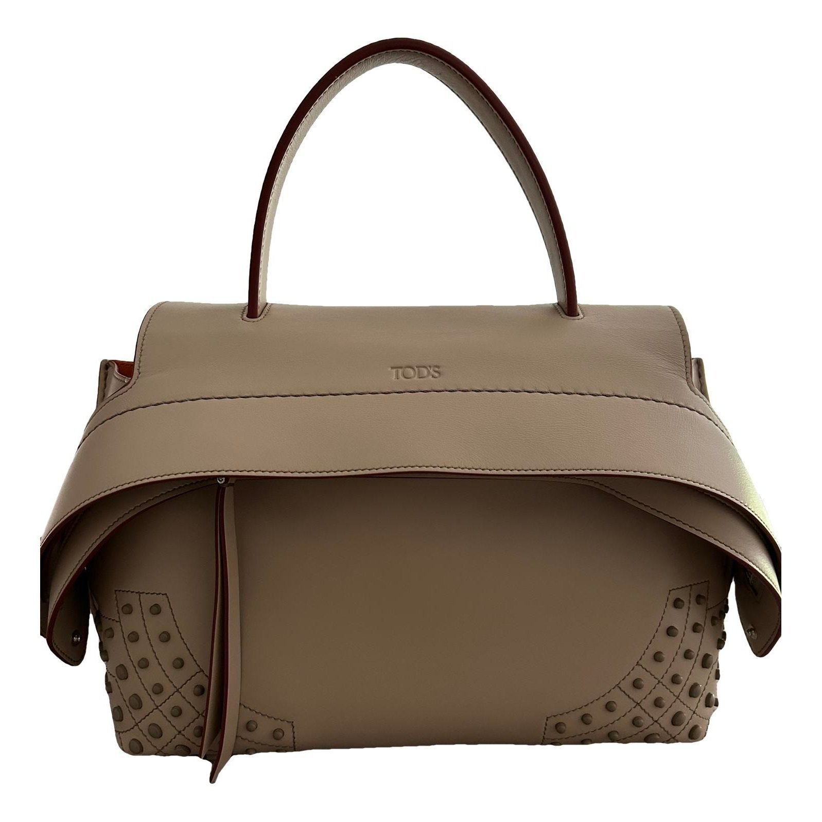 Wave leather handbag