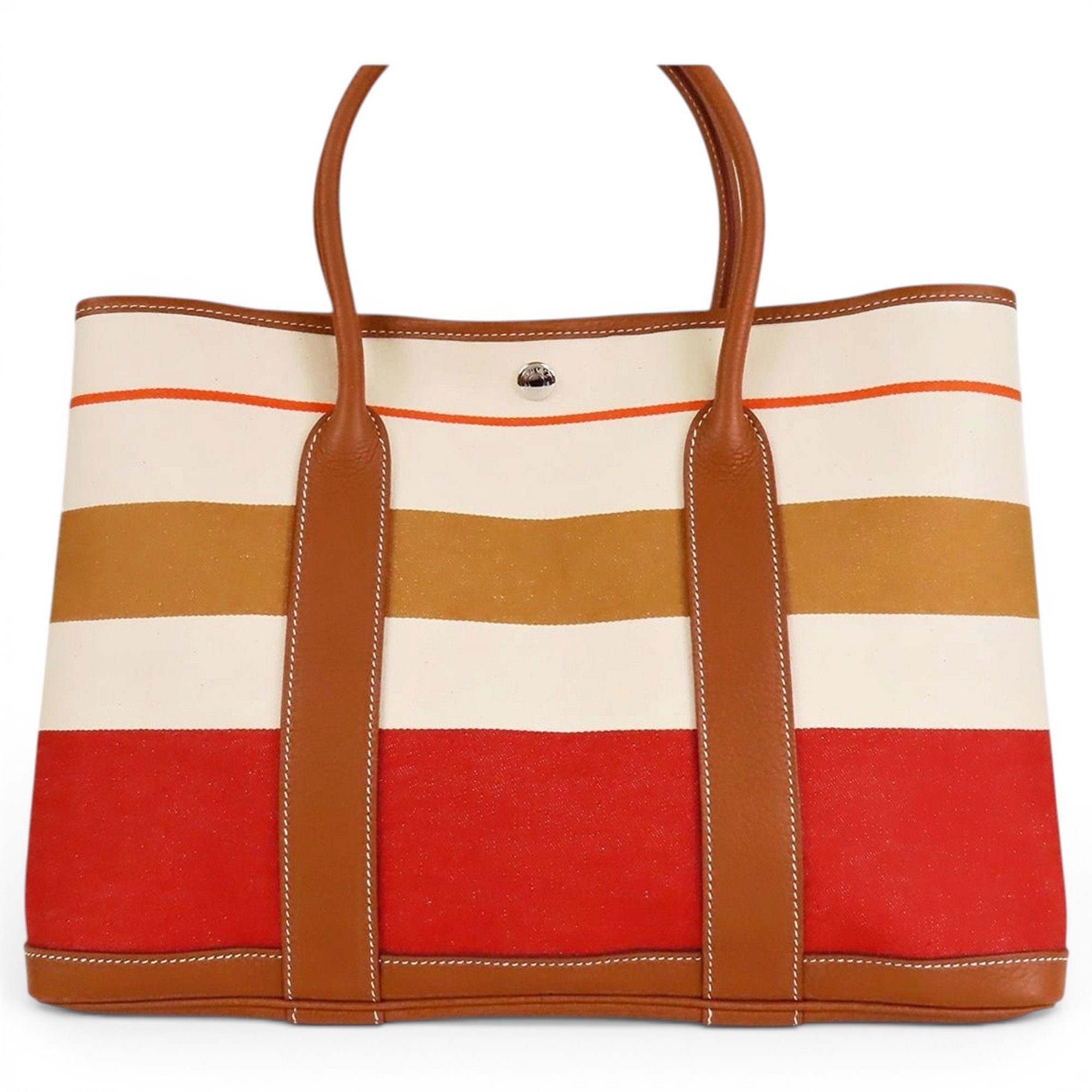 Hermes Garden Party Handbag Ecru Negonda Leather