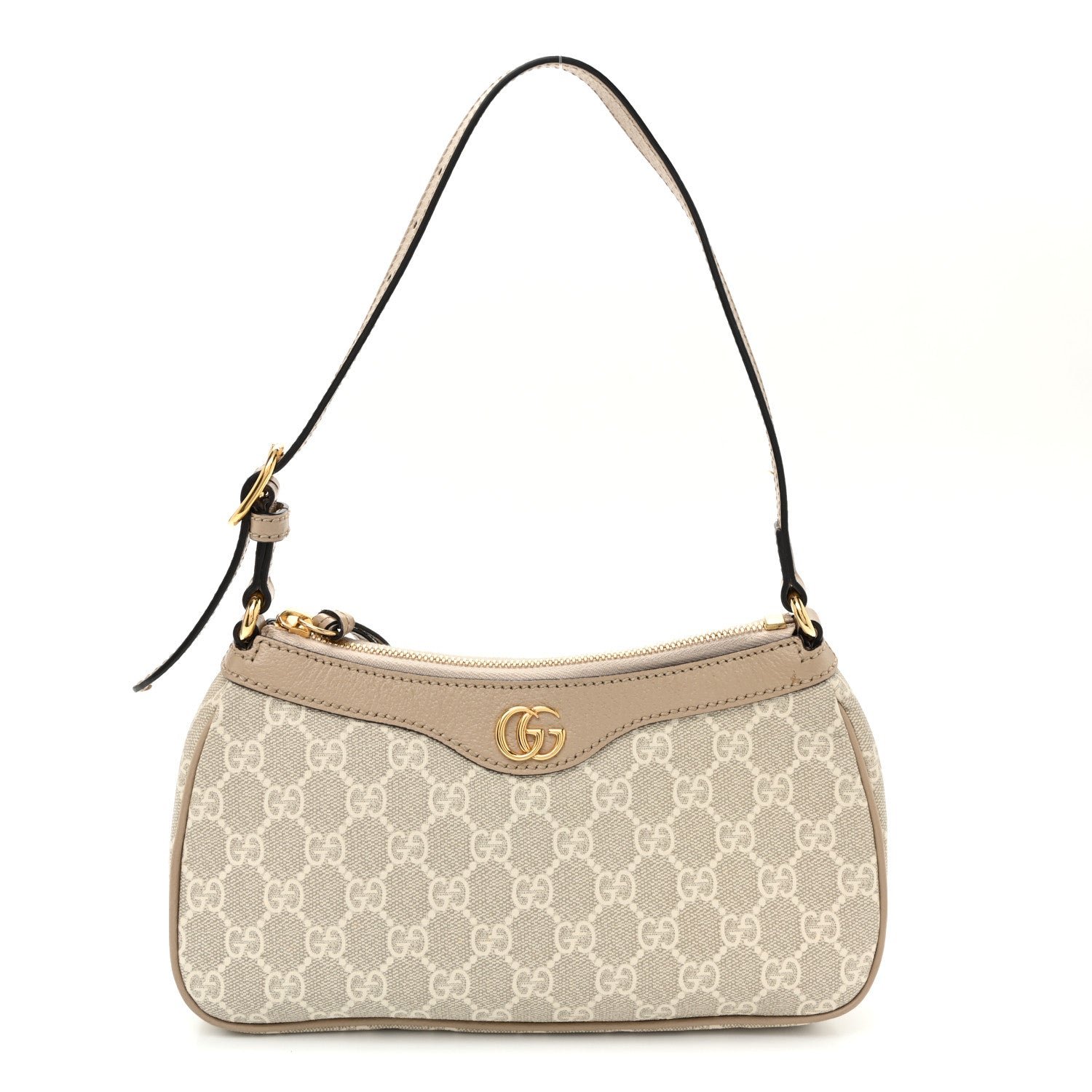 Gucci GG Supreme Monogram Textured Dollar Calfskin Small Ophidia Hobo Beige Mystic White Oatmeal