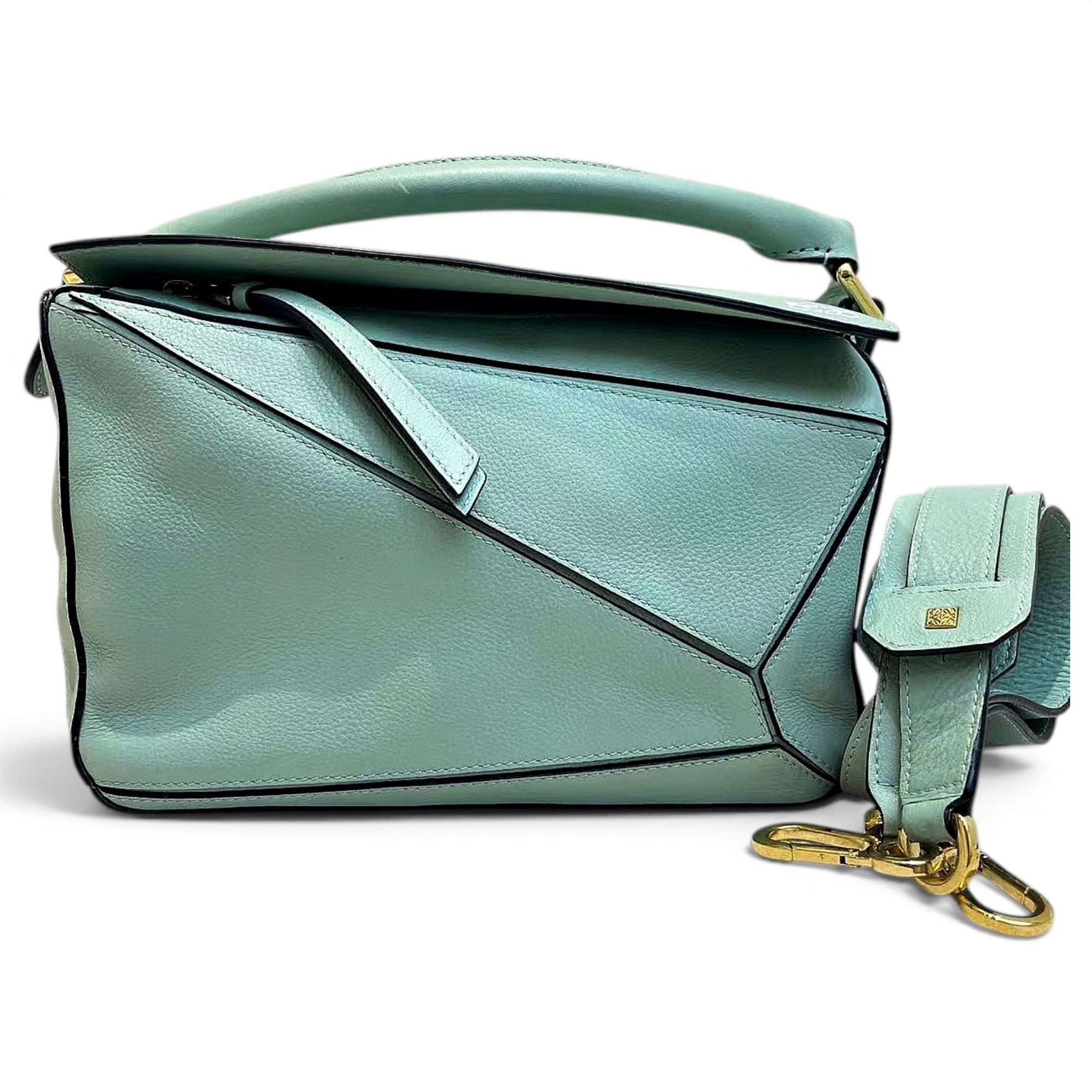 Puzzle leather handbag