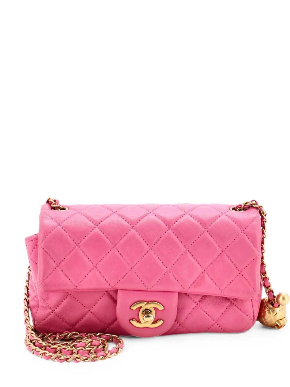 Pearl Crush Flap Bag Quilted Lambskin Mini crossbody bag