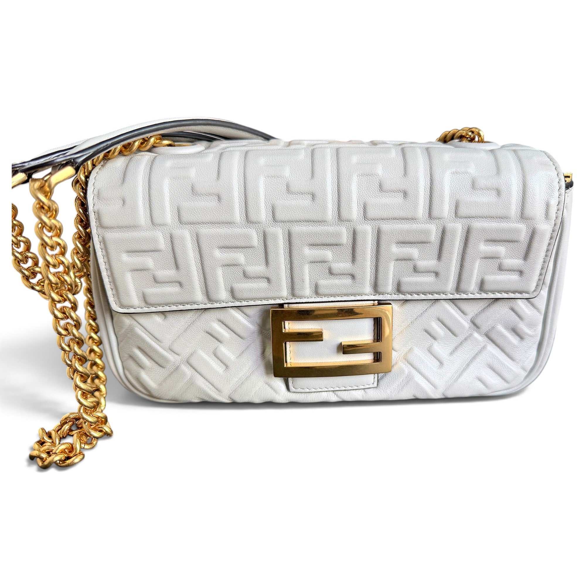 Baguette Chain Midi leather handbag
