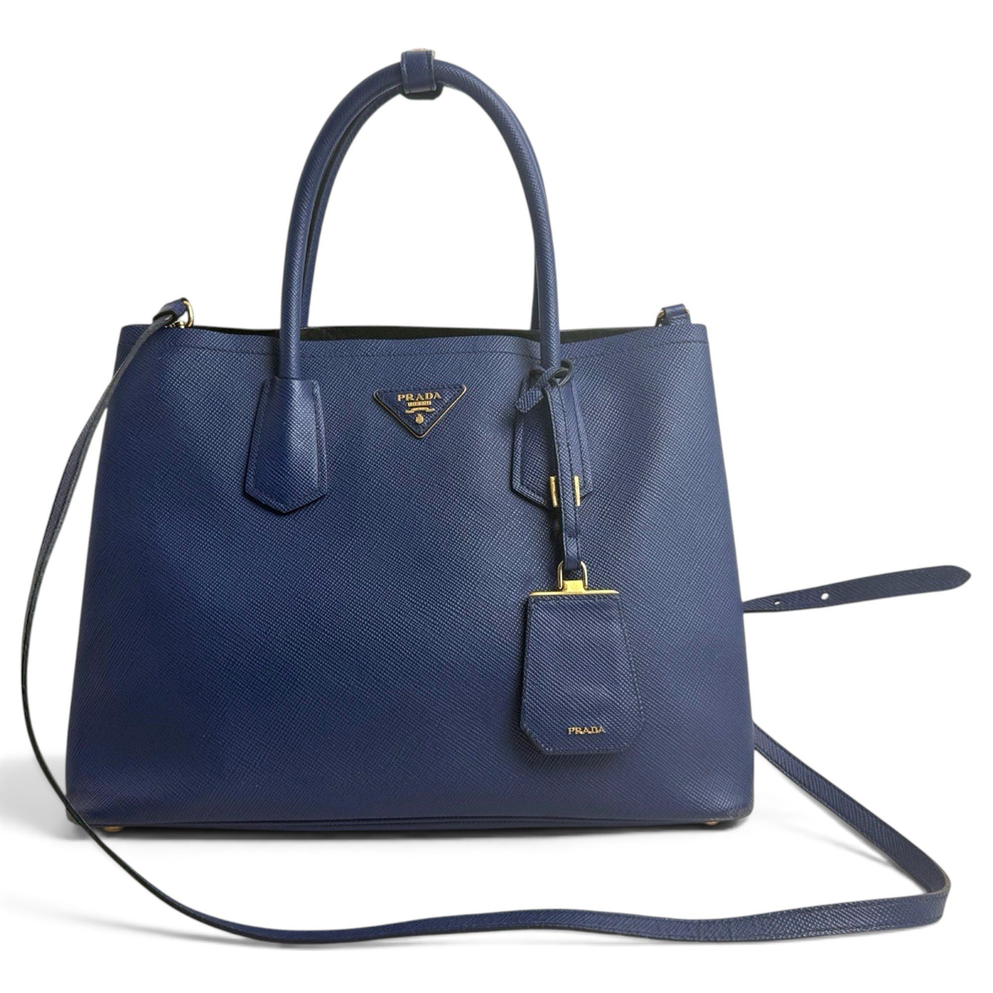 Double leather handbag