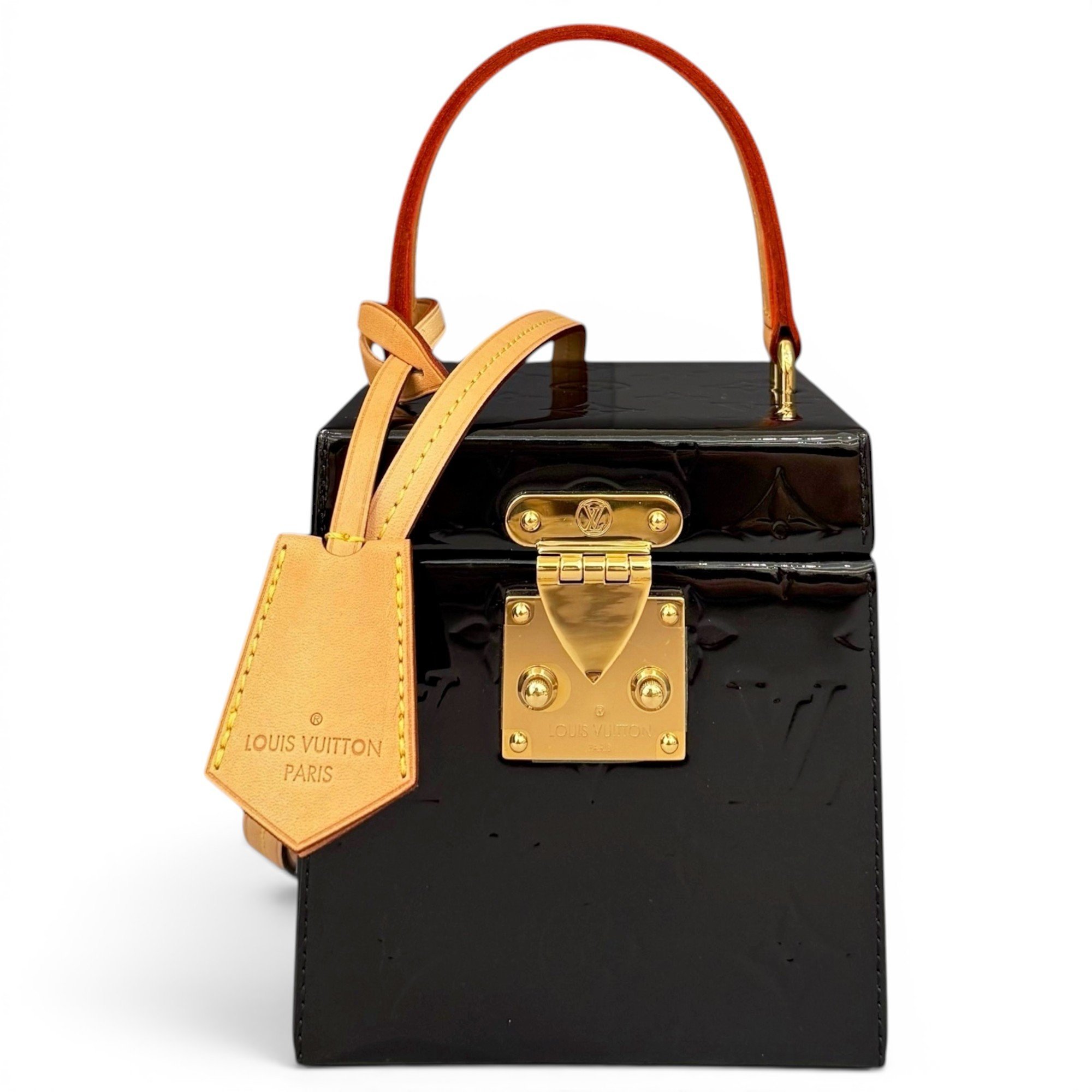 Vanity patent leather handbag