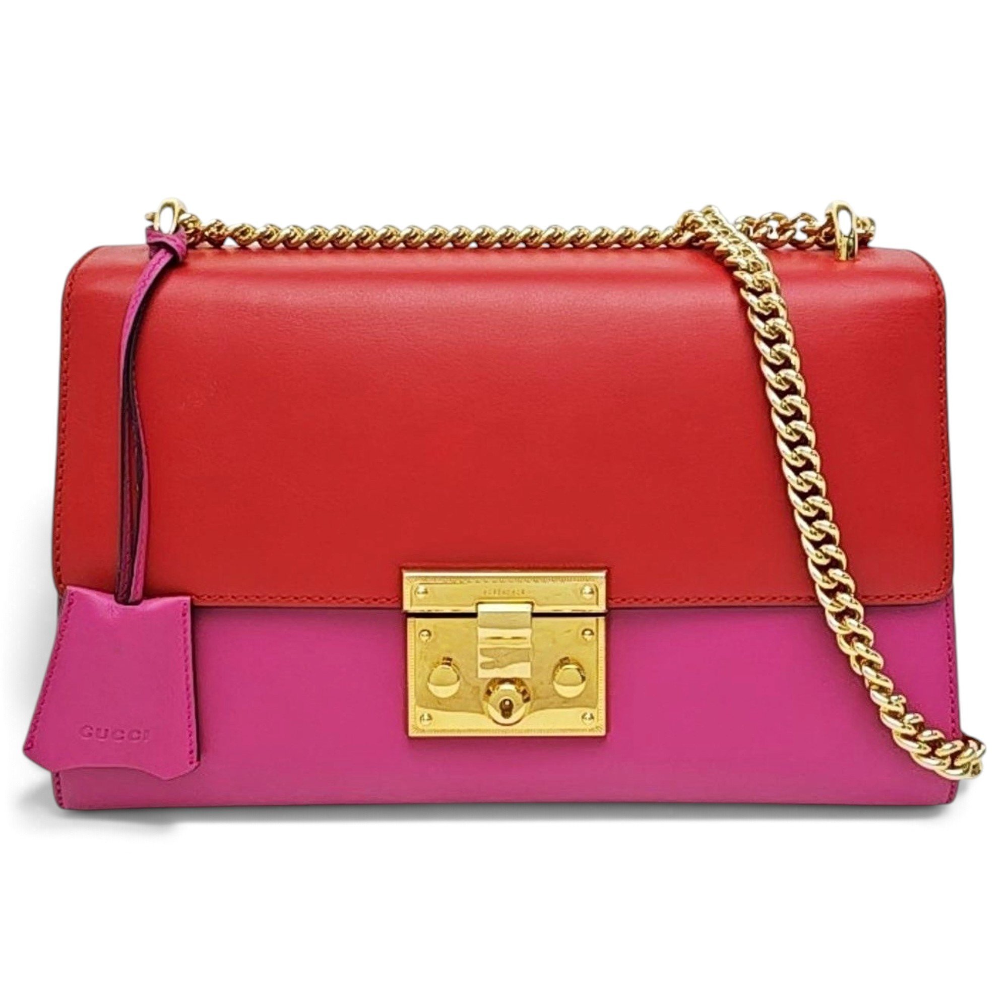 Padlock leather handbag