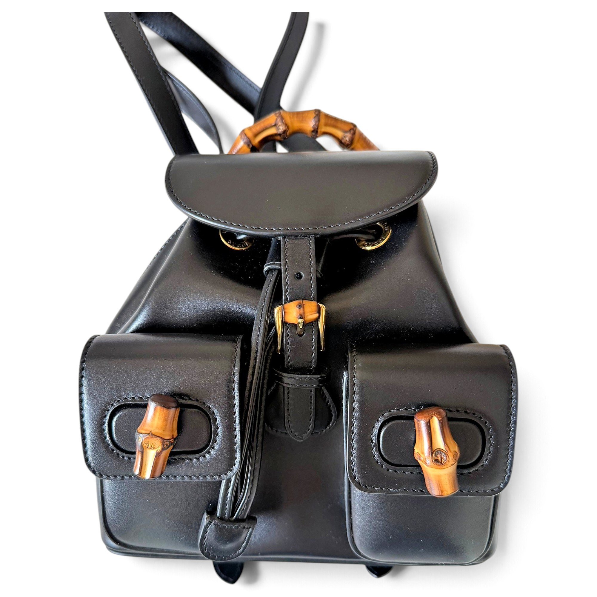 Vintage Bamboo leather backpack