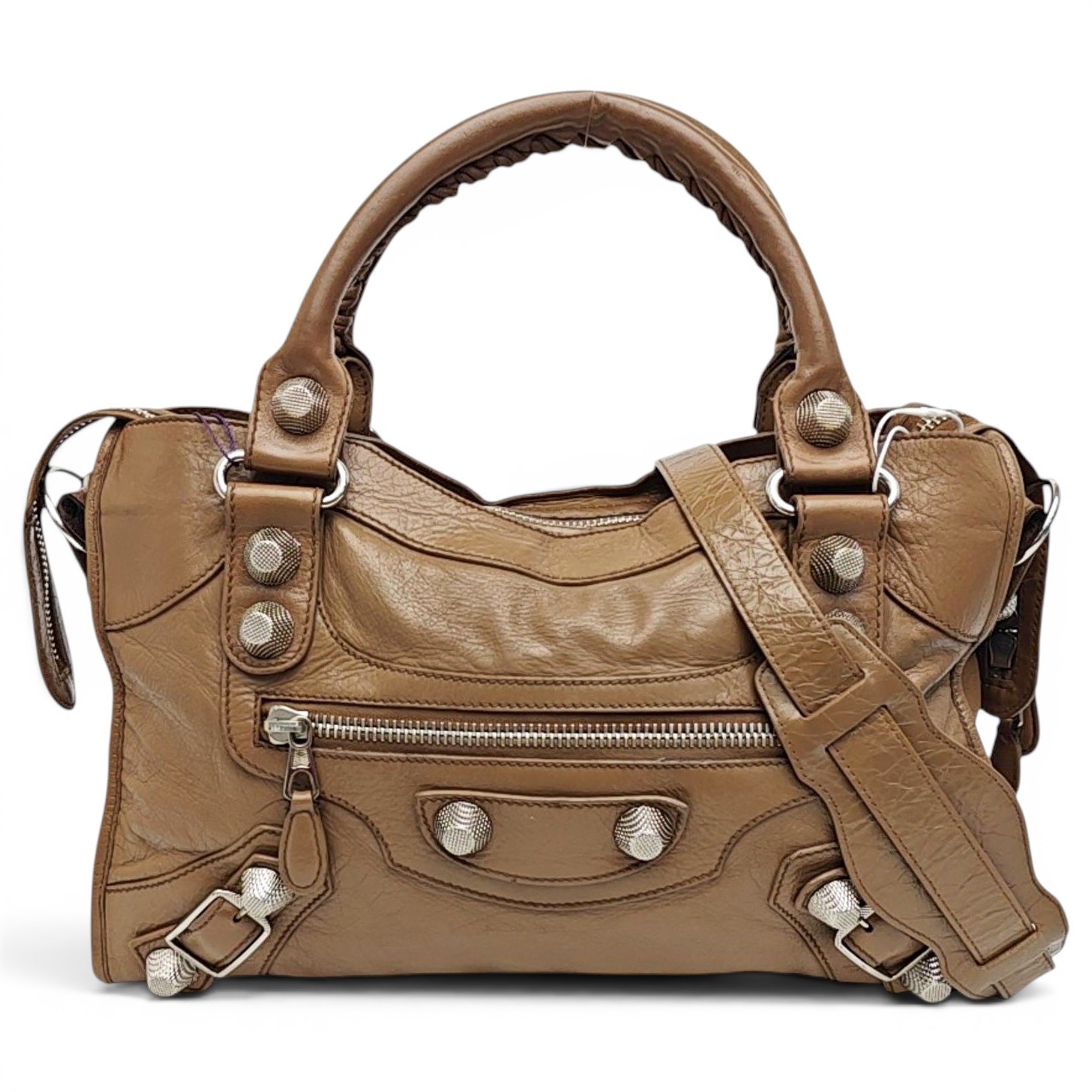 City leather handbag