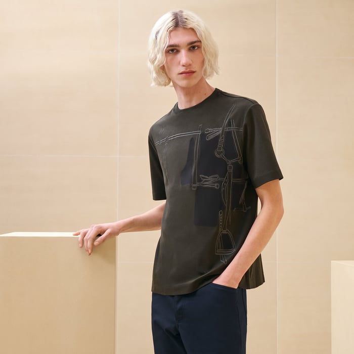 Kaki "Harnais En Gouache 3d" T-shirt