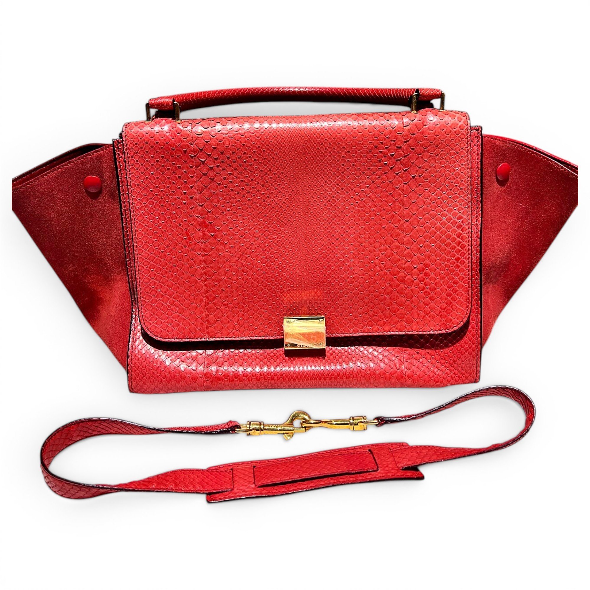 Trapèze leather handbag