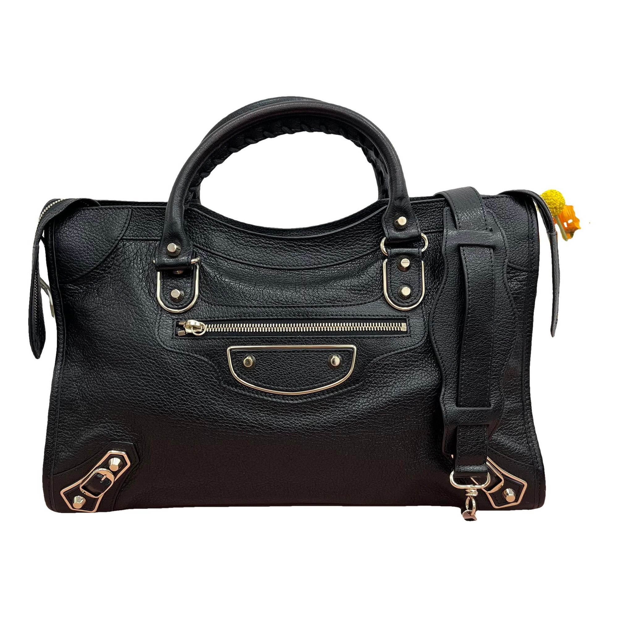 City leather handbag