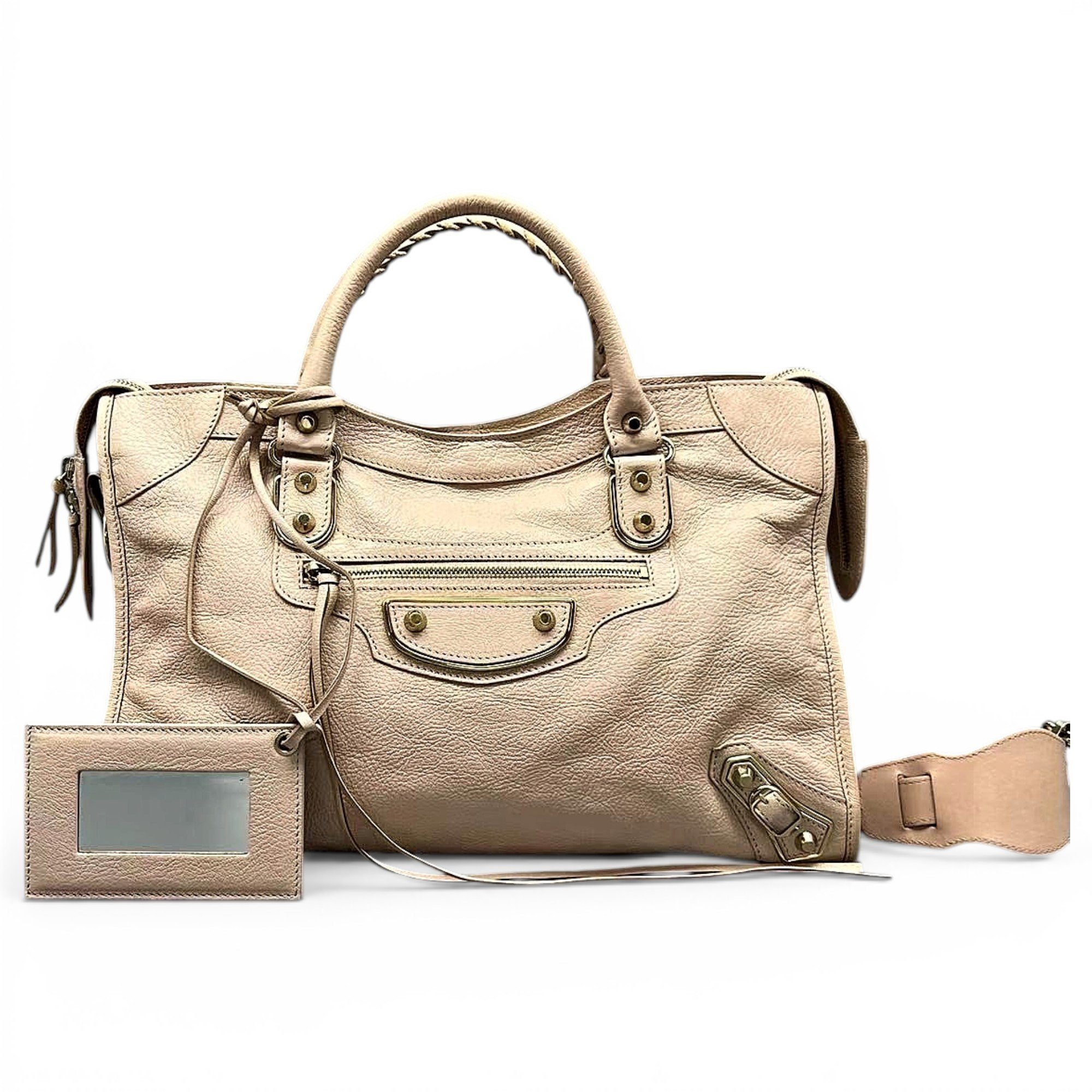 City leather handbag