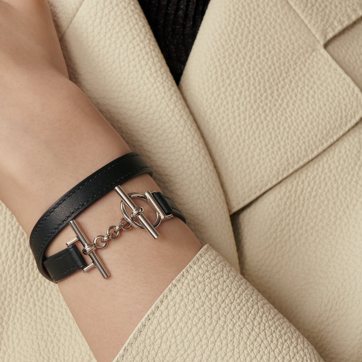 Noir Croisiere Double Tour Bracelet