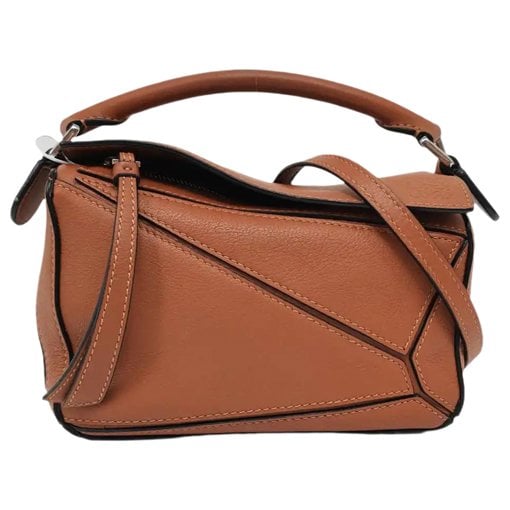 Puzzle leather handbag