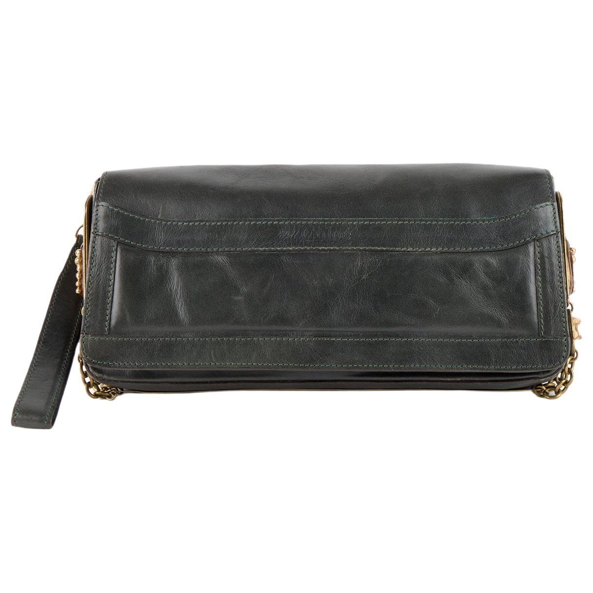 Leather clutch bag