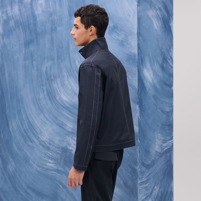 Marine "Pique Plie" Buttoned Jacket