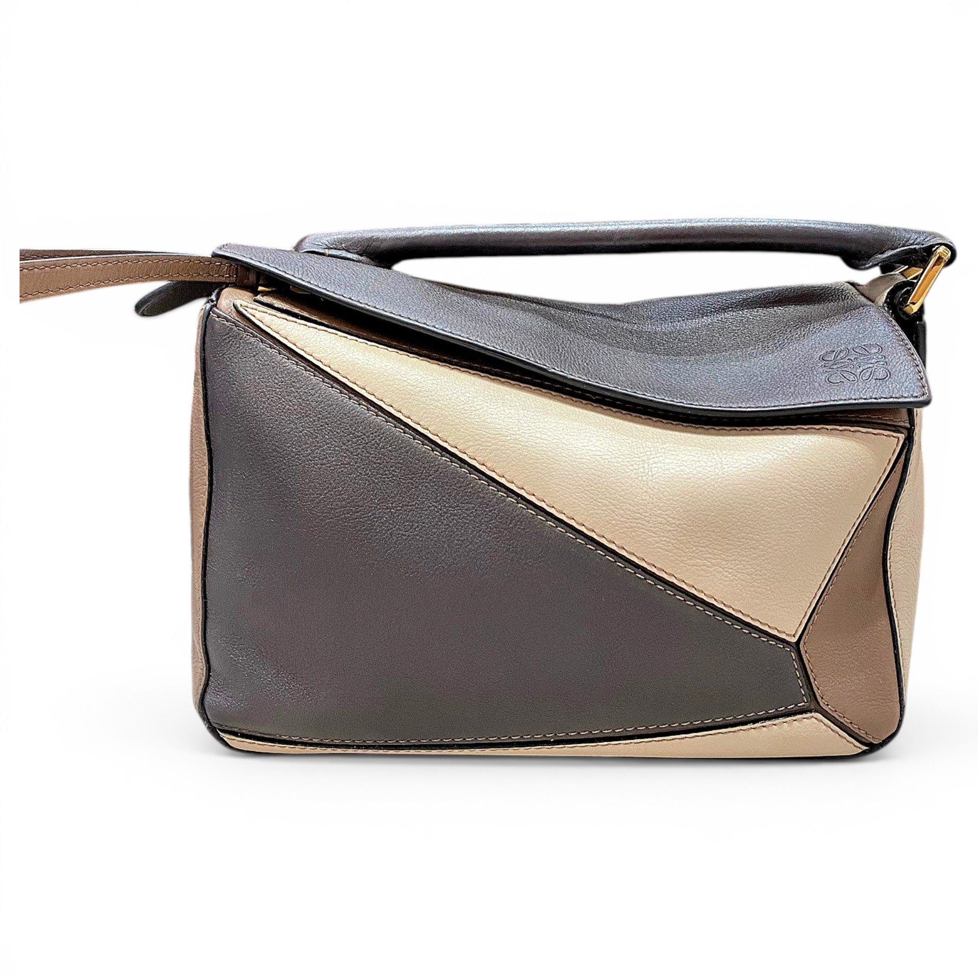 Puzzle leather handbag