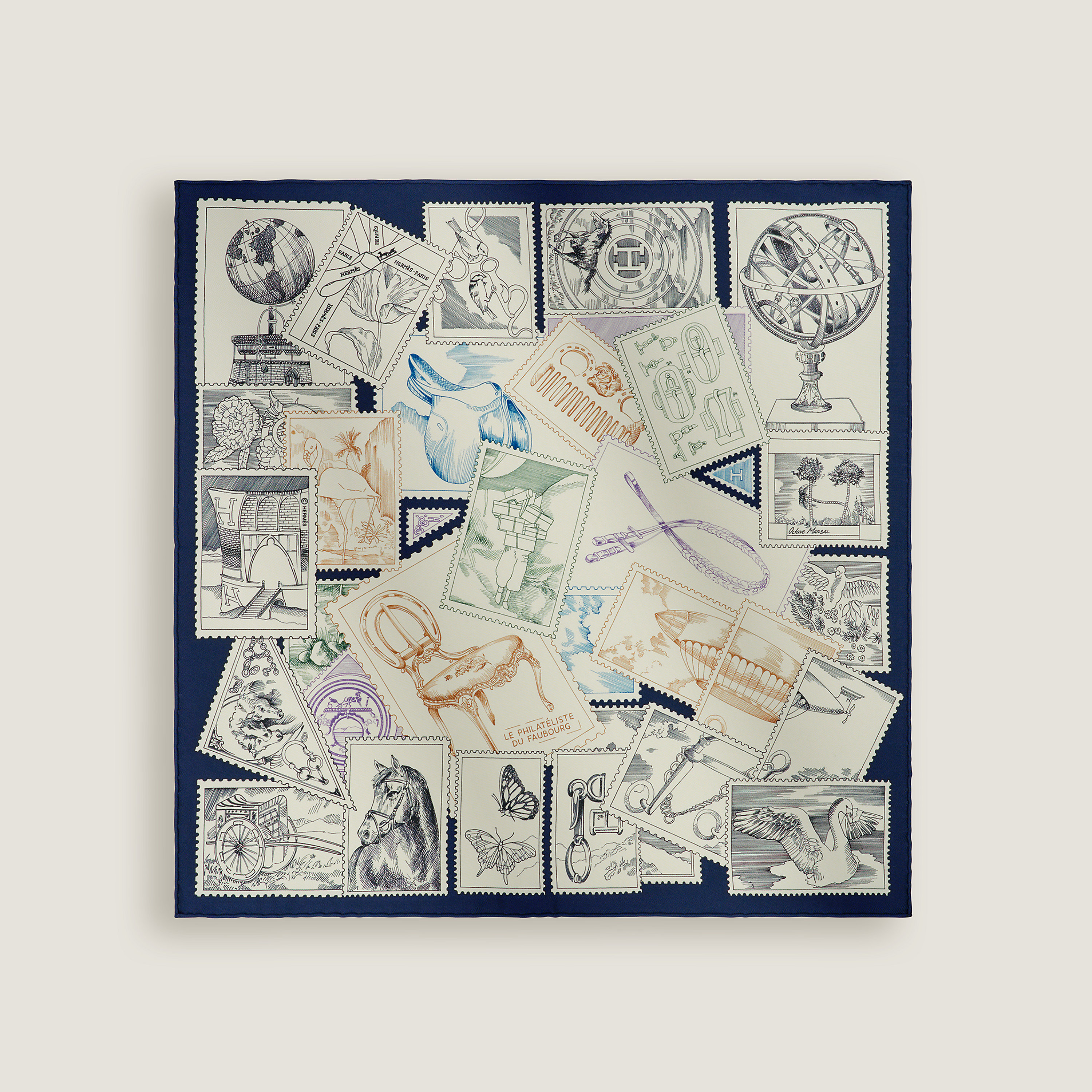 Le Philateliste du Faubourg Detail 스카프 45