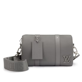 Louis Vuitton Virgil Abloh Gray Aerogram Leather City Keepall Silver Hardware, 2021-2022