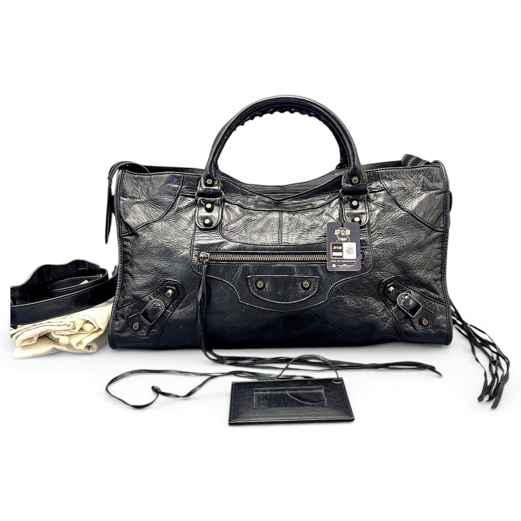 City leather handbag