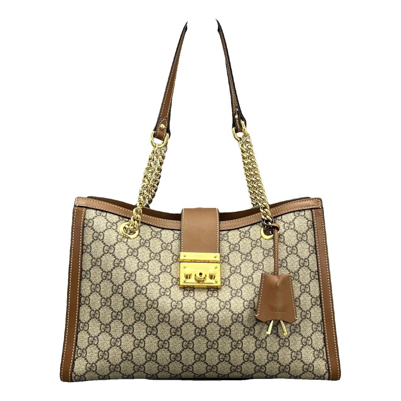 Padlock leather handbag