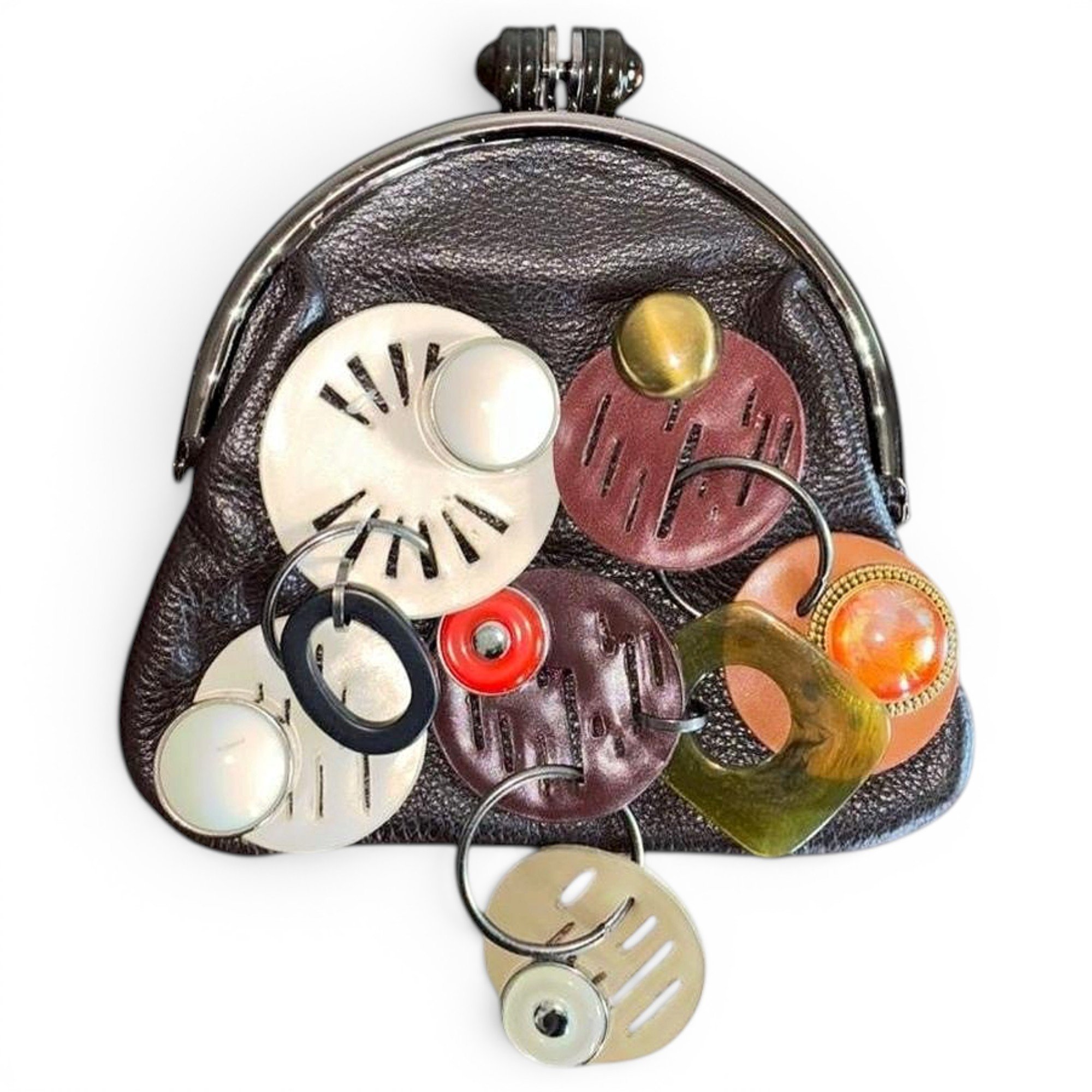 Leather clutch bag