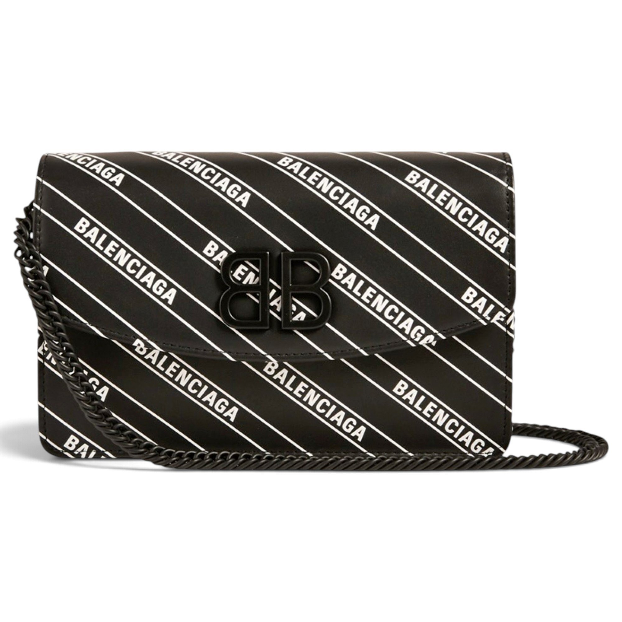 Balenciaga Wallet On Chain B leather handbag