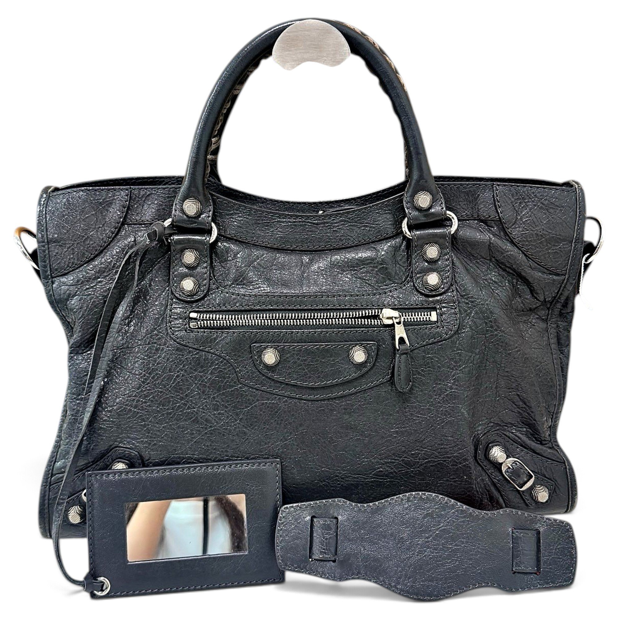 City leather handbag